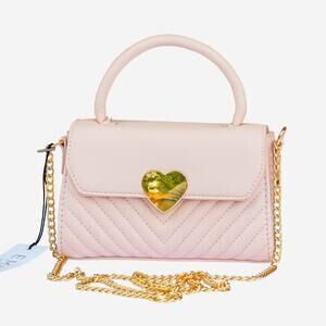 Pink Vegan Leather Purse EMPERIA Eco-Friendly Small Quilted Crossbody Bag